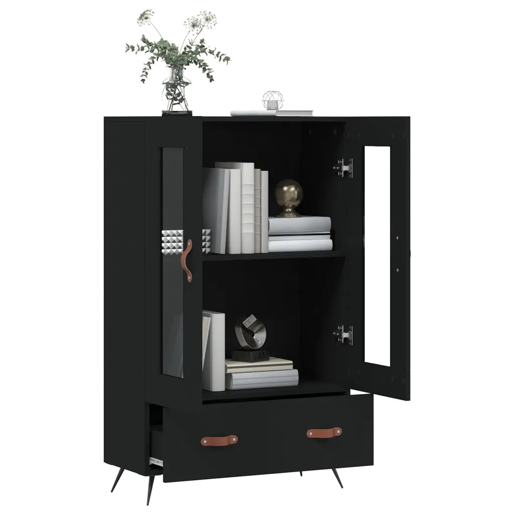 Credenza Nera 69,5x31x115 cm in Legno Multistrato 828269