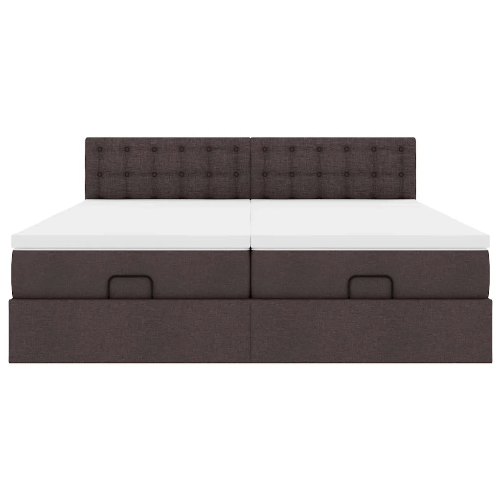 Struttura Letto Pouf con Materassi 200x200 cm in Tessuto 3312895