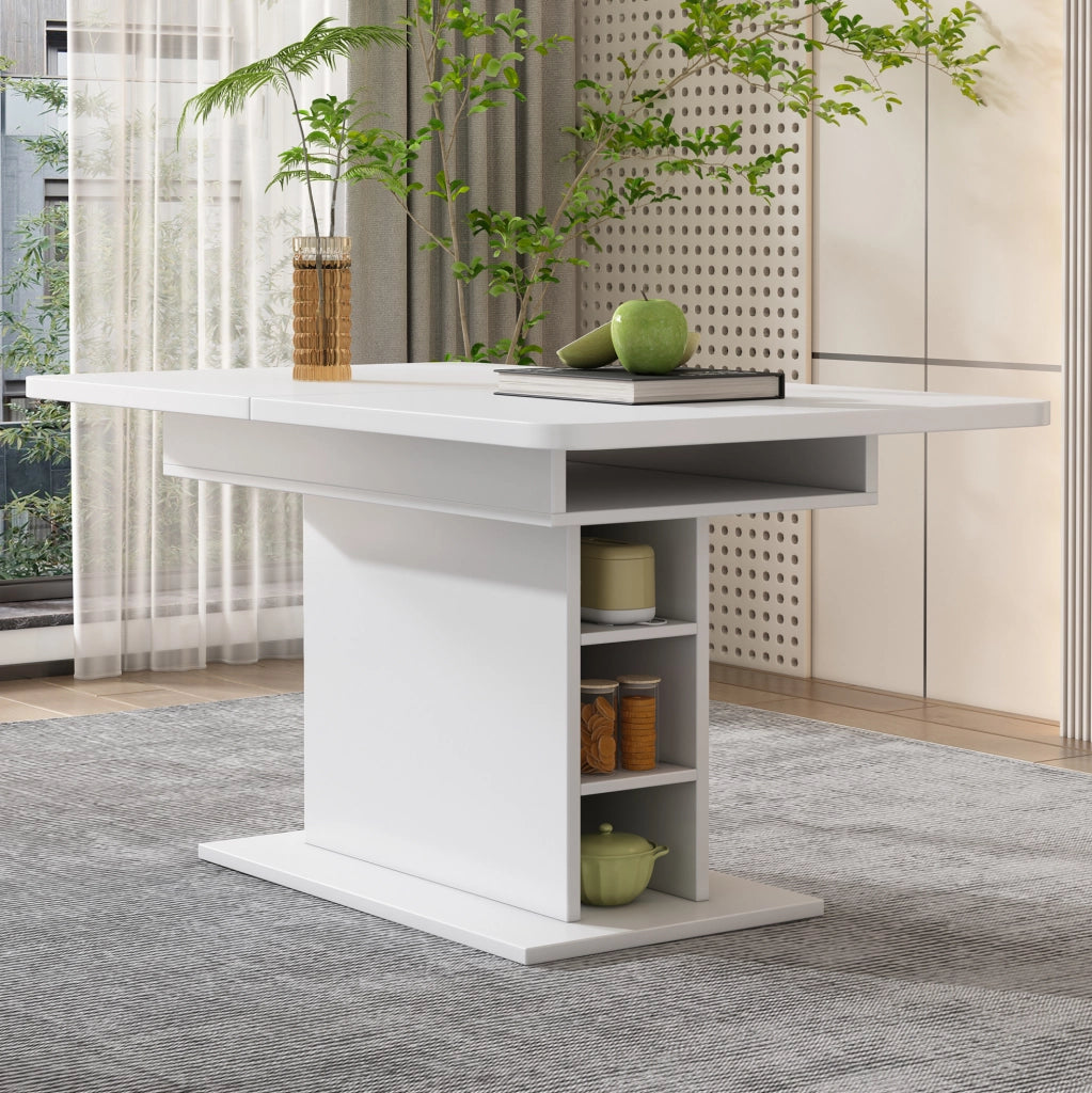 Set tavolo da pranzo estensibile e sedie bianco
