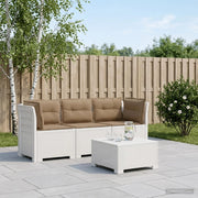Divano da giardino 3 posti con cuscini in look rattan PP Bianco 3443844