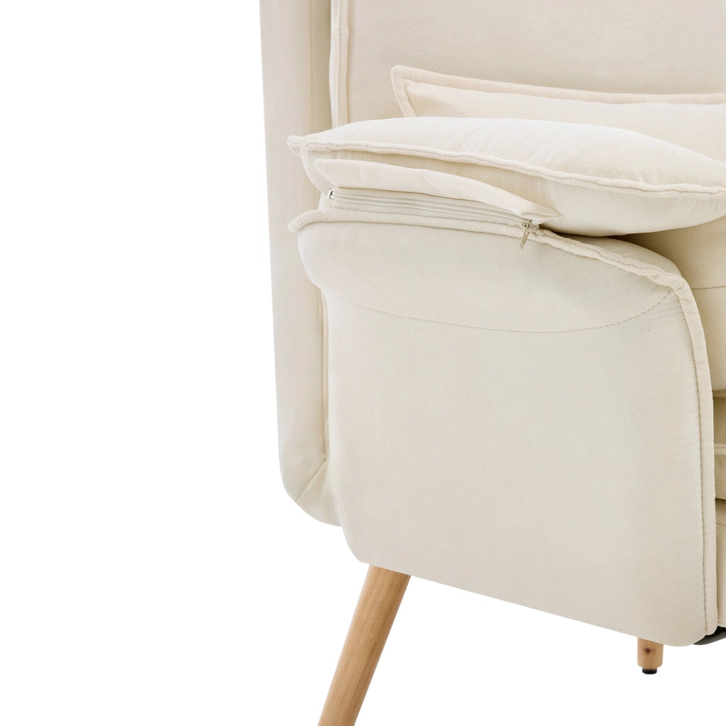 POLTRONA Relax con poggiapiedi 85x78,5x112 cm in lino beige