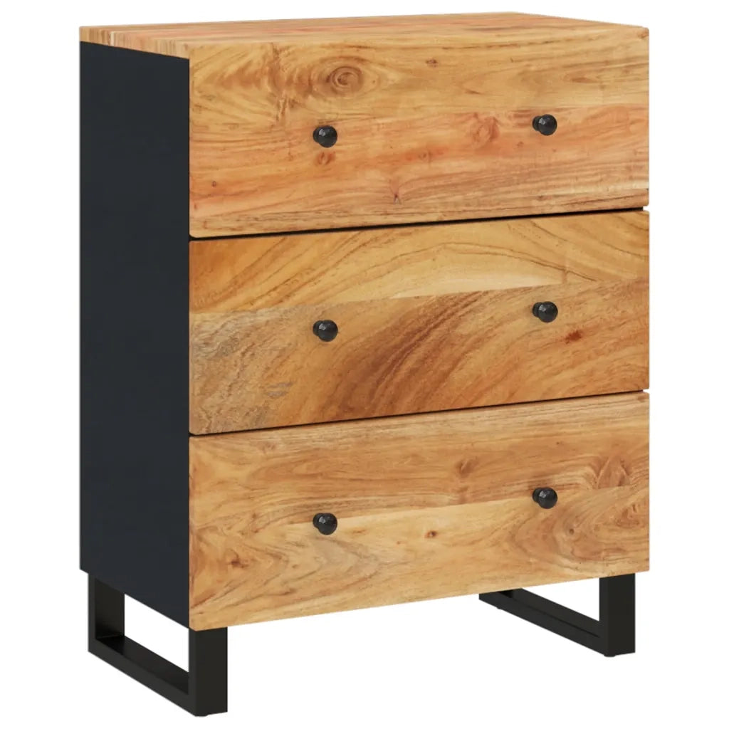 Credenze 2pz 60x33x75 cm in Legno Massello di Acacia  cod mxl 25115