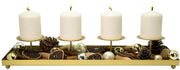 Candelabro dorato per 4 candele - Supporto decorativo per candele e tavolo da pranzo per l'Avvento