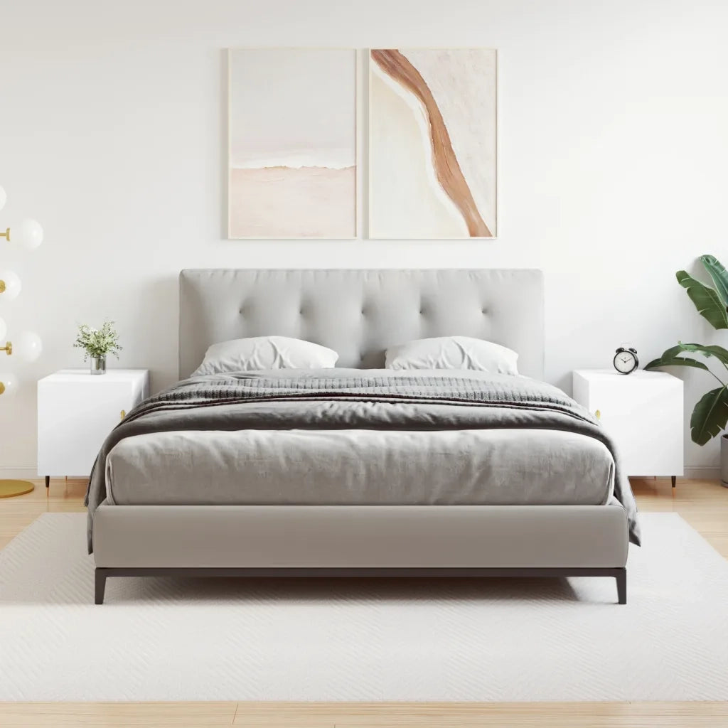 Comodini 2 pz-Set di 2 Tavolino da notte Bianchi 40x40x50 cm in Legno Multistrato 538649