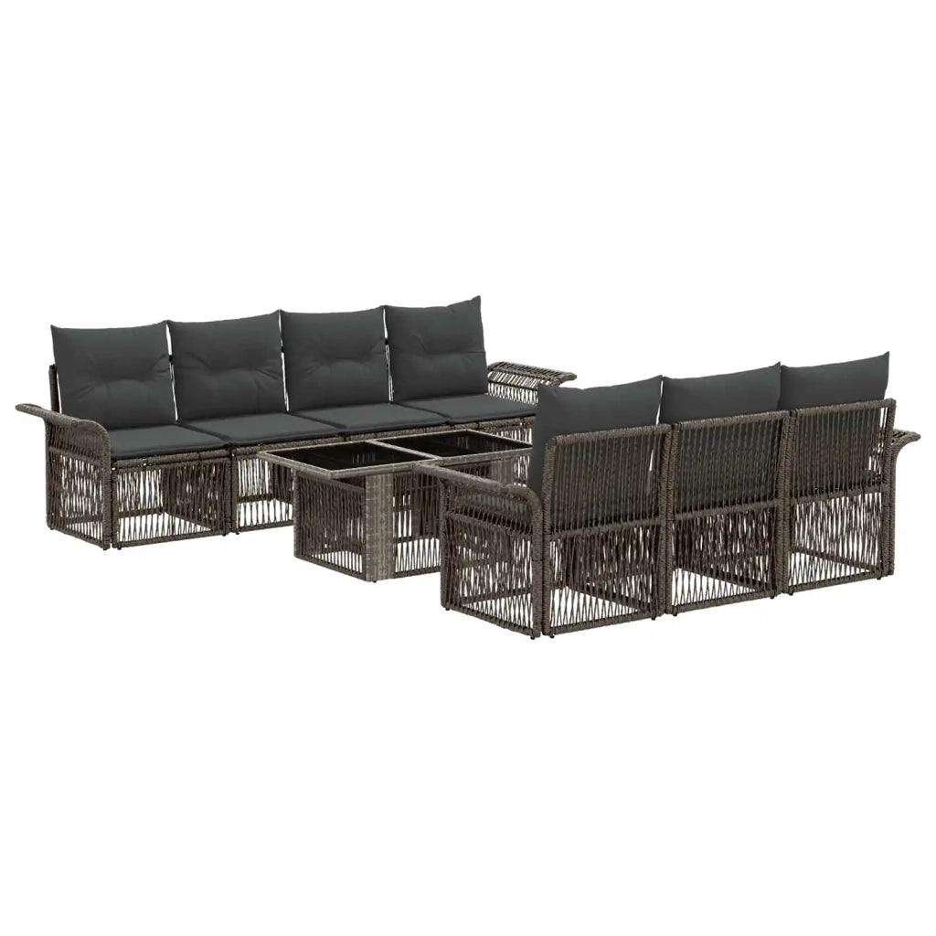 Set Divano da Giardino 8 pz Grigio e Grigio Scuro polyrattan 3436601