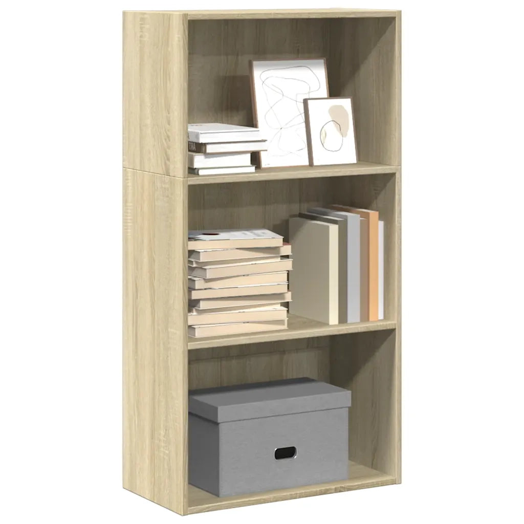 Libreria-Scaffale per Libri-Mobile di Stoccaggio Rovere Sonoma 60x30x114 cm in Legno Multistrato