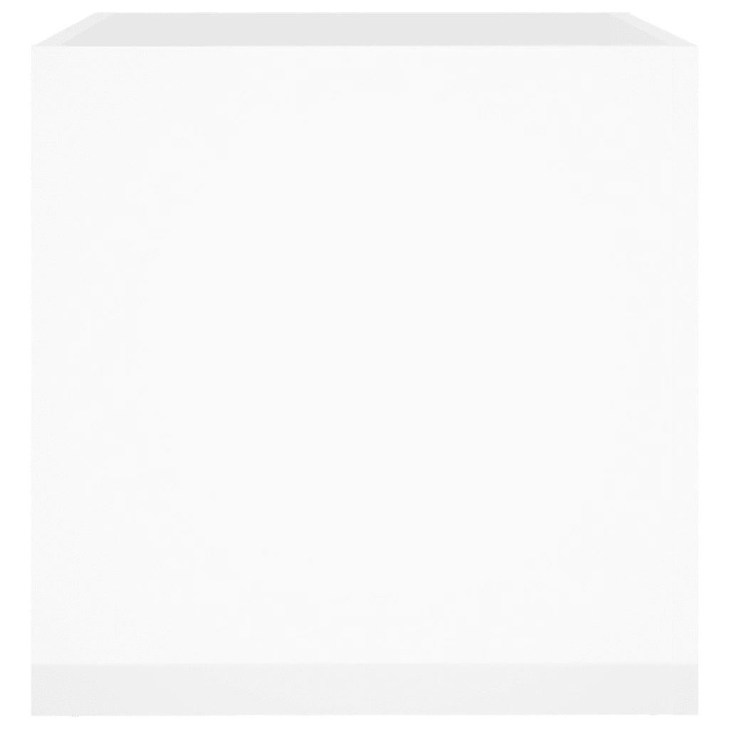 Fioriera-Vaso-Contenitore per Piante Bianco Lucido 40x40x40 cm in Legno Multistrato