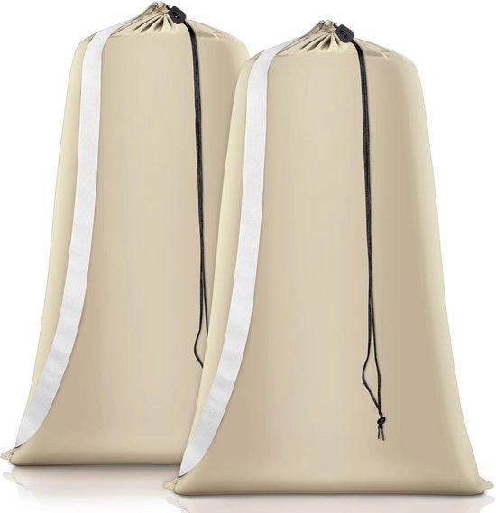 Cestino di stoccaggio - 70*100 cm - per biancheria da letto, asciugamani e abbigliamento – con cinture - con chiusura a cordino ( 2 pezzi )