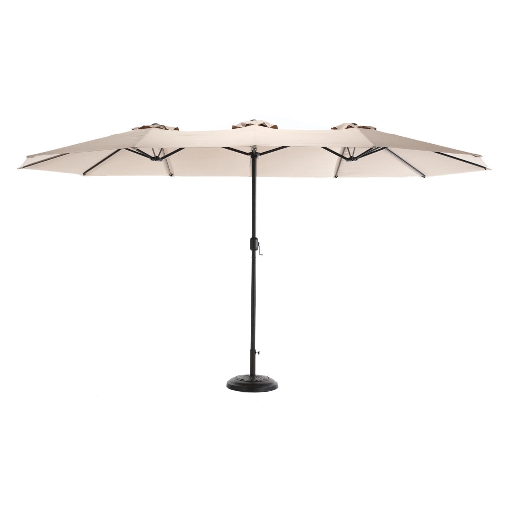 Ombrellone da esterno rettangolare doppio lato 14;8 ft con manovella; khaki; senza base