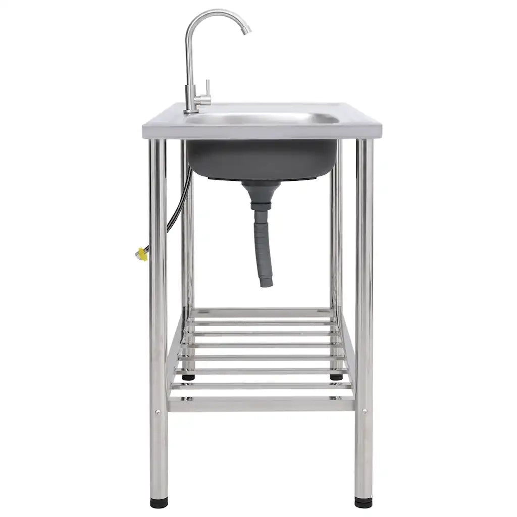 Lavello da Campeggio Vasca Singola con Rubinetto Acciaio Inox CFW1476459