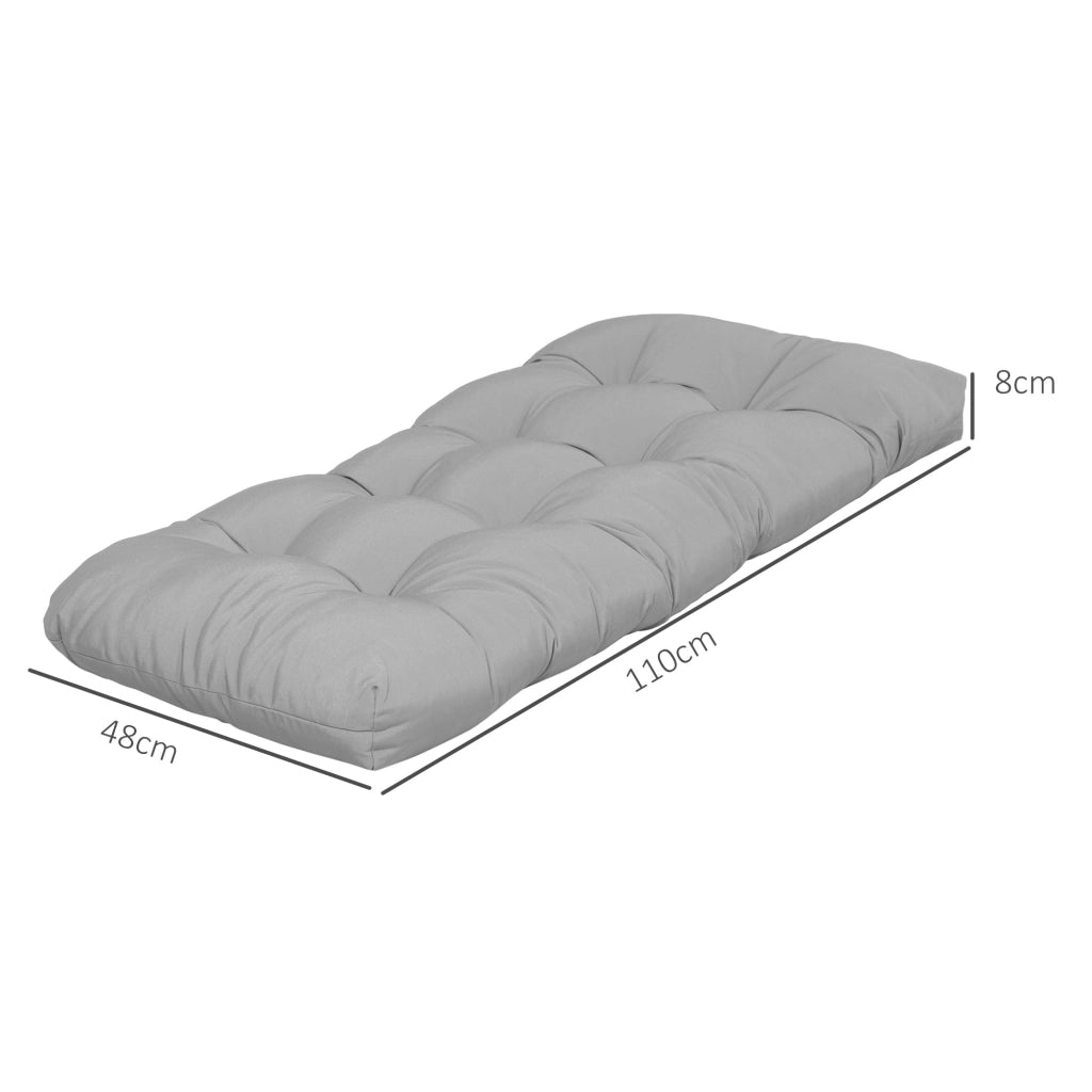 Cuscino per Divano 2 Posti ¨C zephmum ¨C 110x48x8 cm Grigio