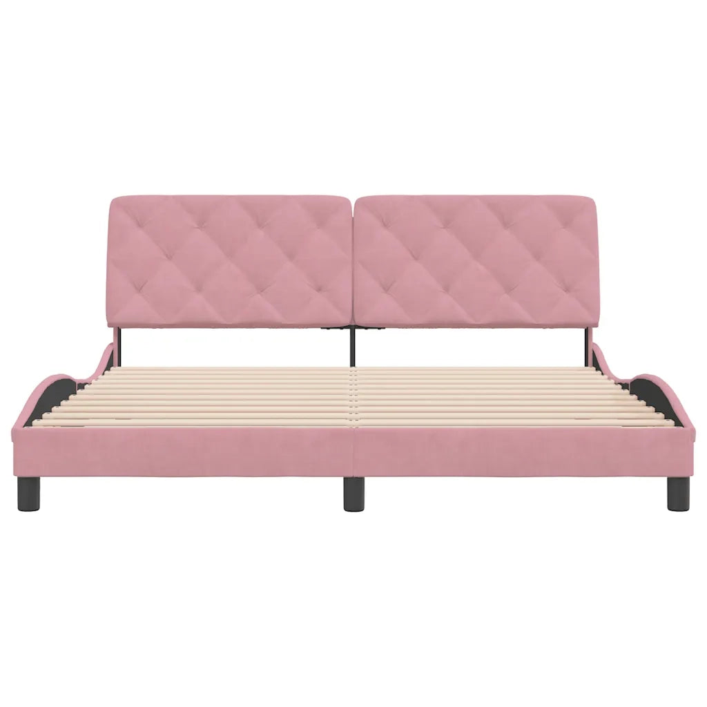 Giroletto senza Materasso Rosa 180x200 cm in Velluto 3207940