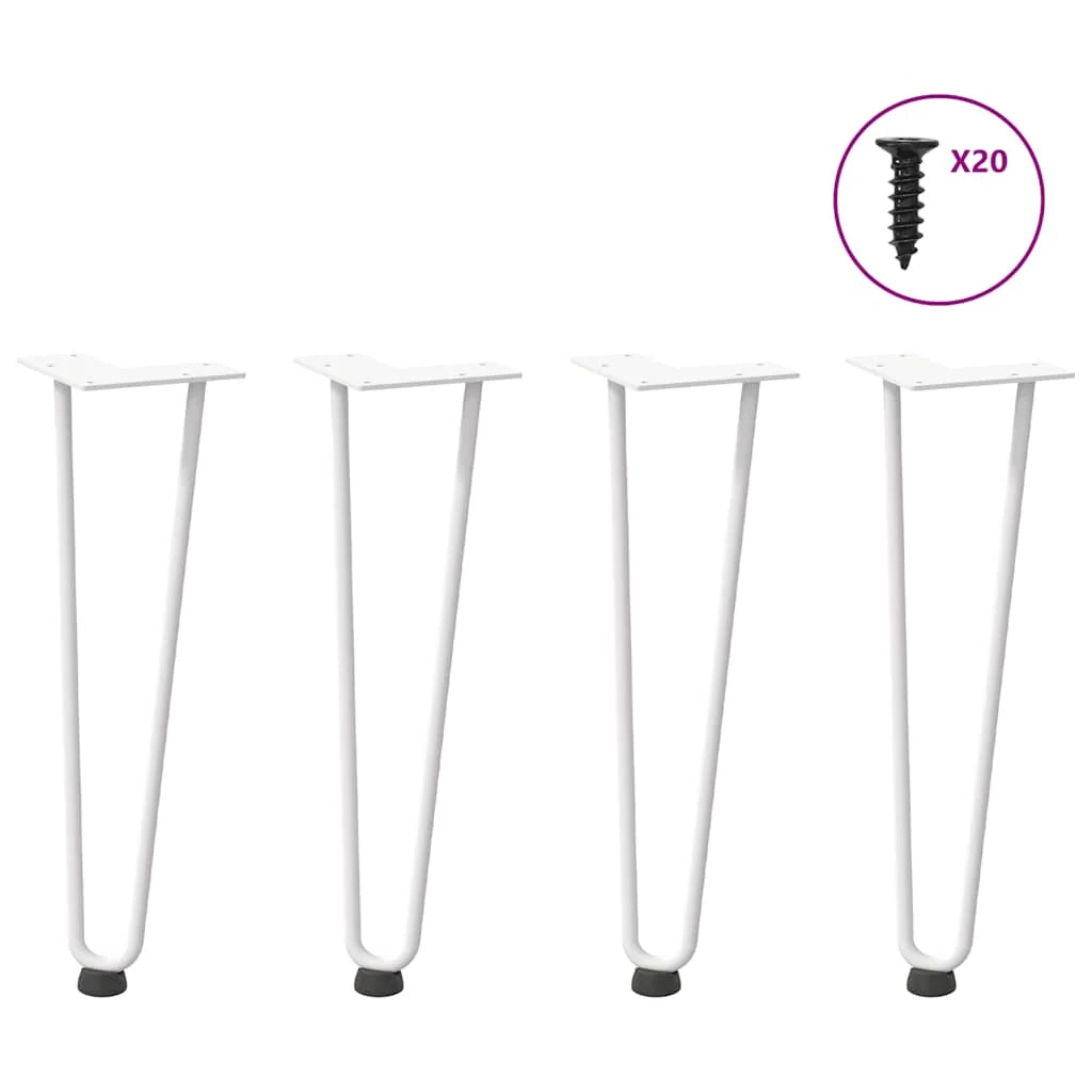 Set di 4 gambe a forcina per tavolino da caffè da 42 cm in acciaio bianco massiccio design moderno 02_0056720