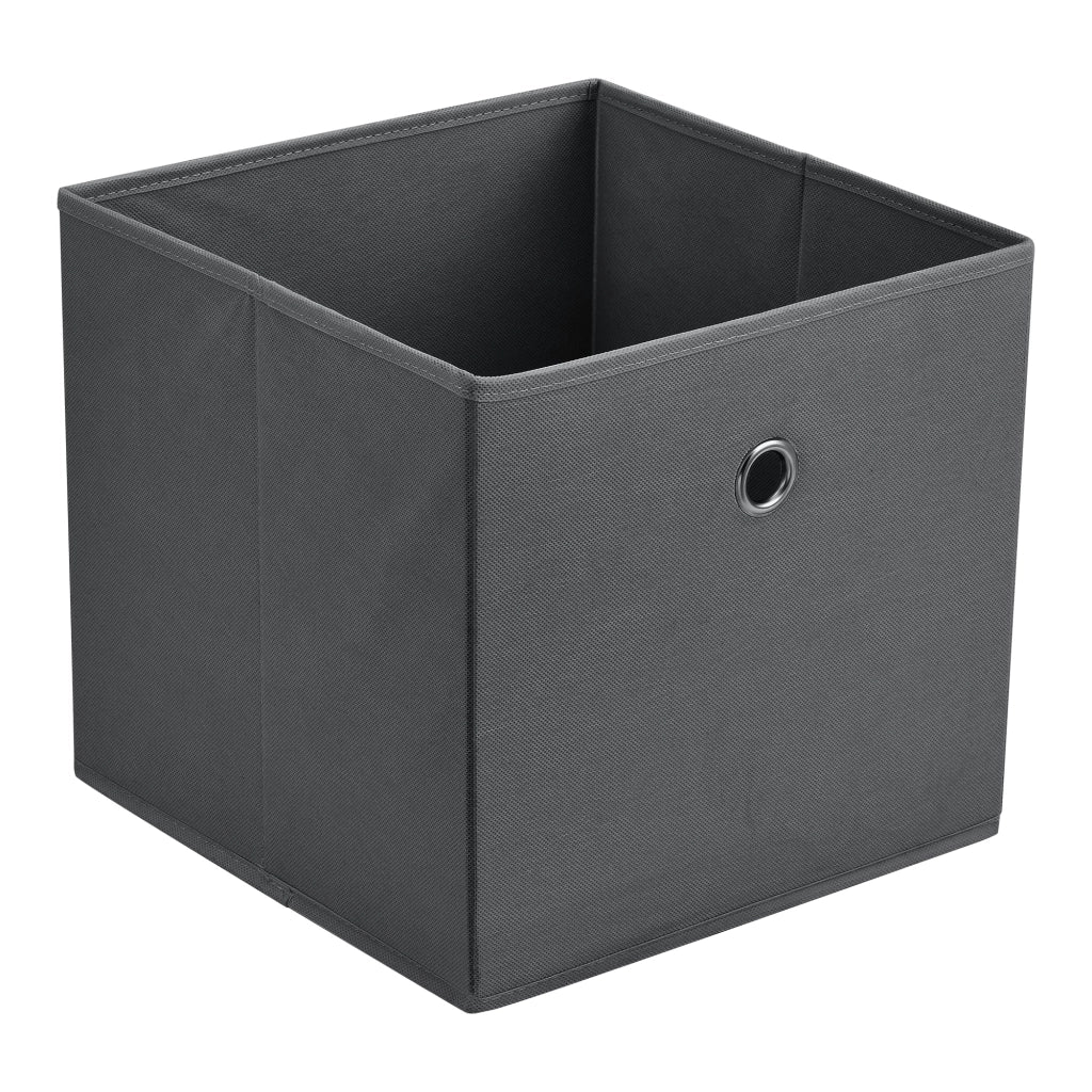 Set di 10 scatole portaoggetti in tessuto non tessuto 28 x 30 x 30 cm grigio scuro 03_0006546