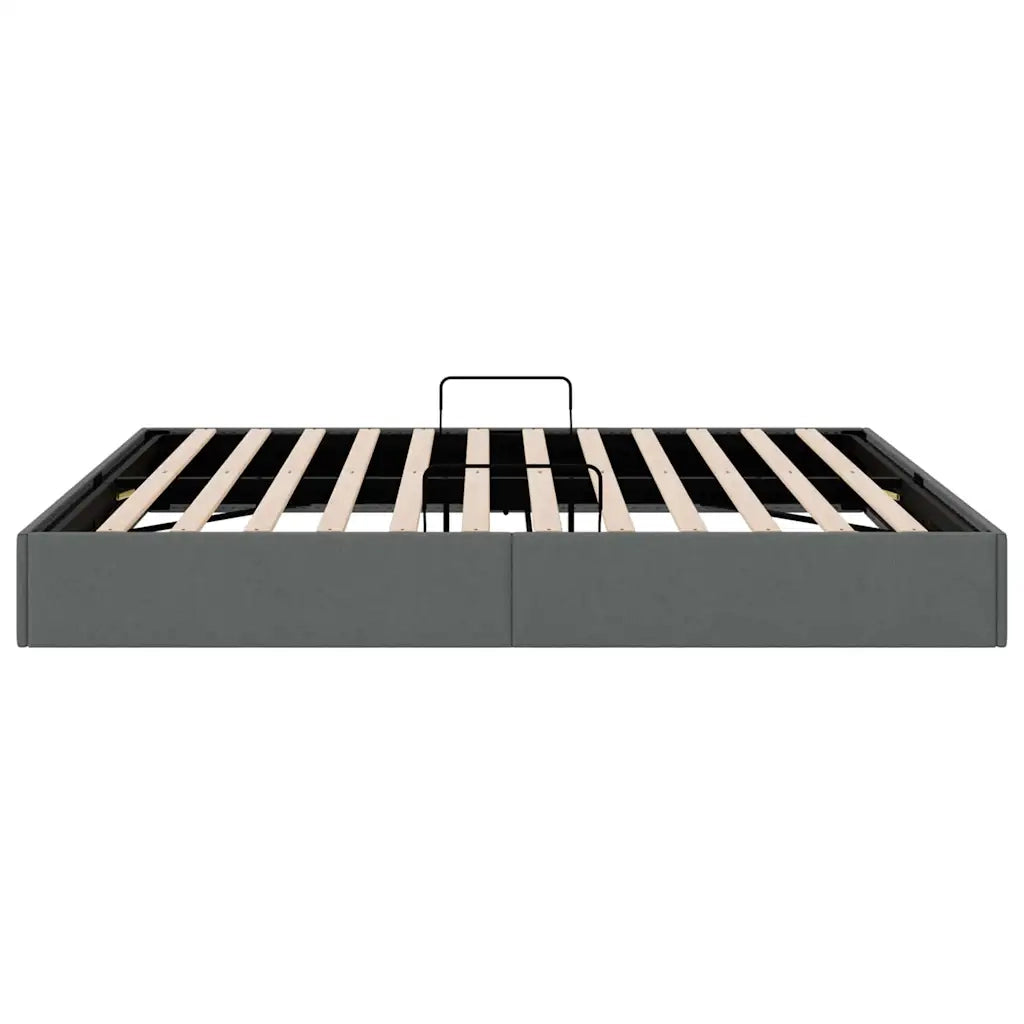 Letto con Contenitore Grigio Scuro 193 x 203 cm Tessuto 3370061