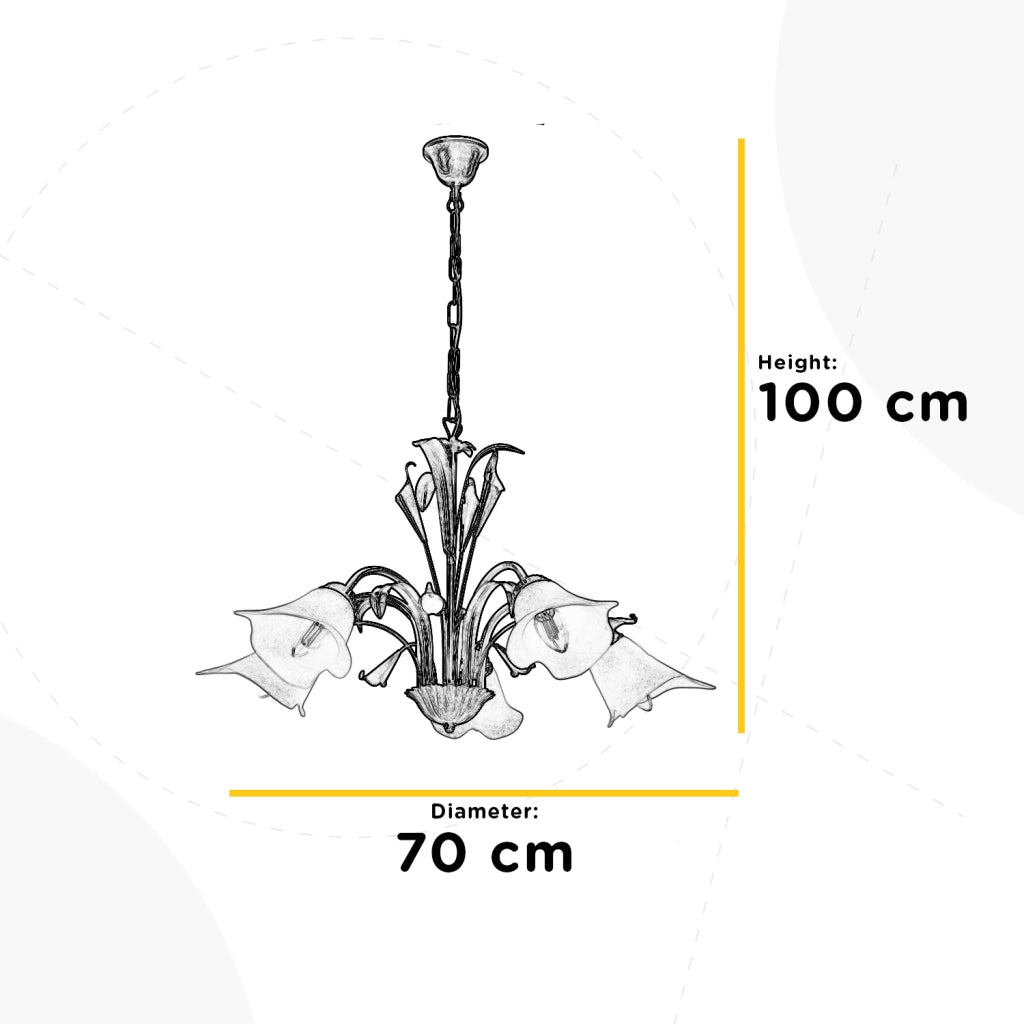 Lampadario 5 luci Lucrezia Bronzo