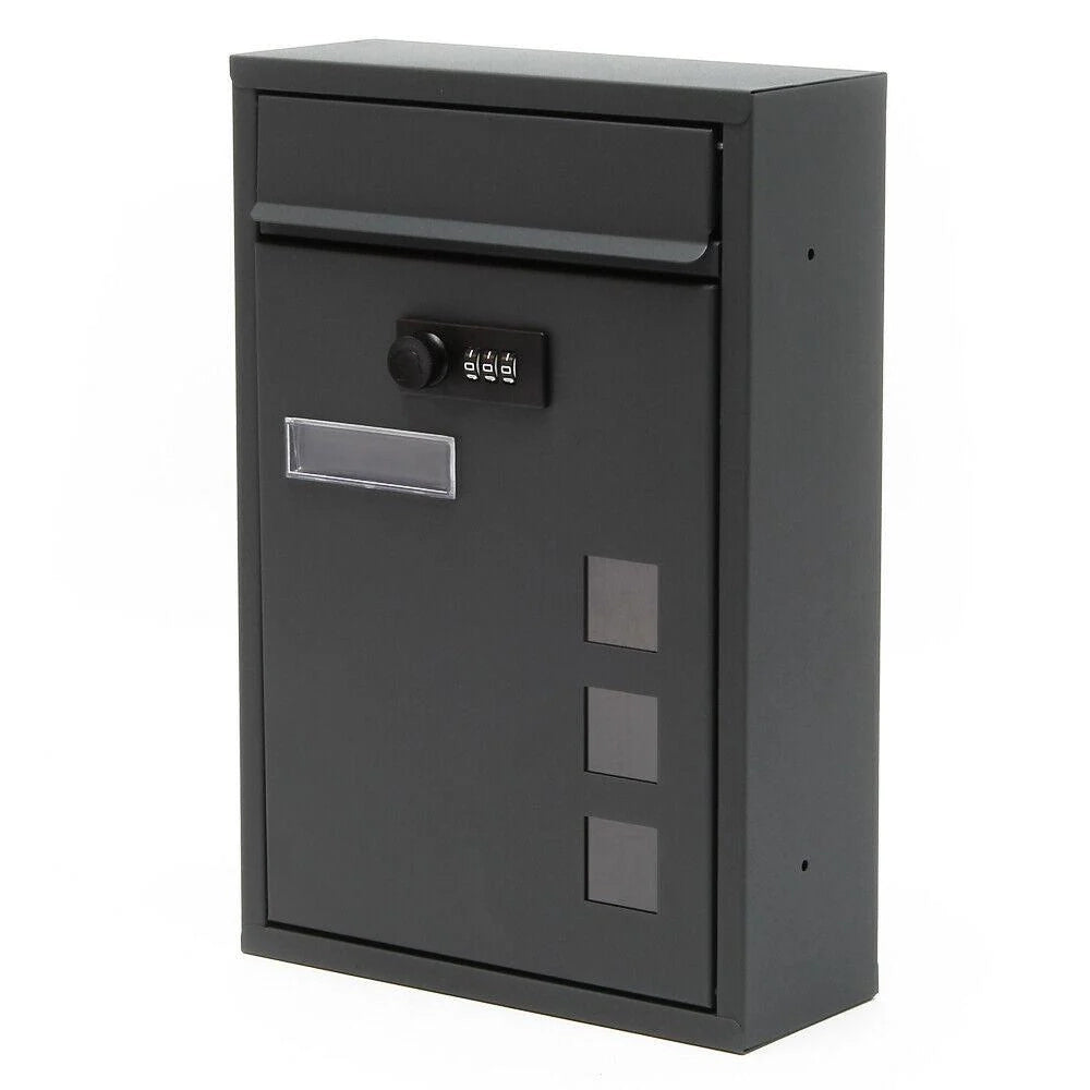 Cassetta postale da parete di design con serratura a combinazione acciaio zincato antracite 16_0000067