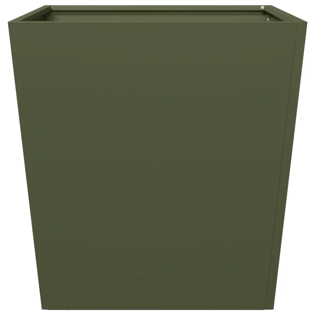 Fioriera | Cassetta per fiori | Vaso da Giardino Verde Oliva 50x50x50 cm in Acciaio