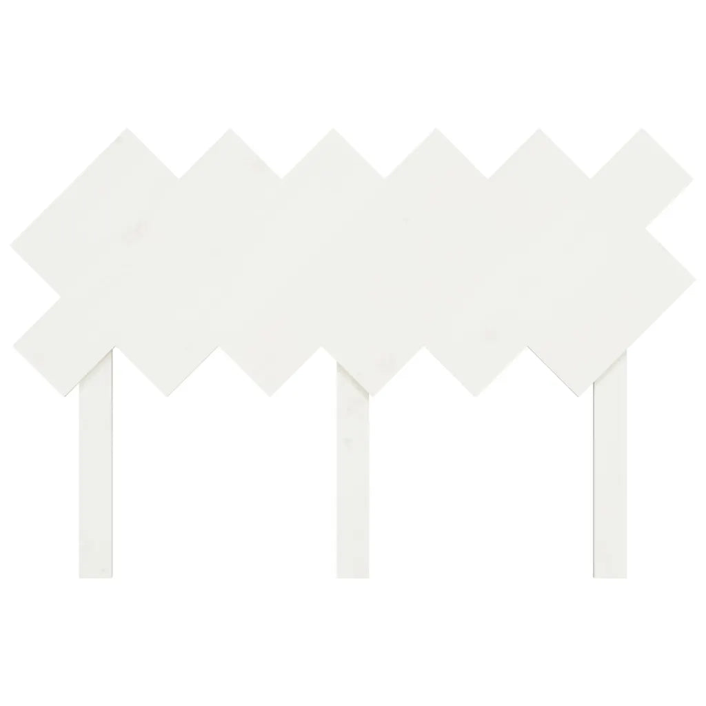 Testiera per Letto Bianca 122,5x3x80,5cm Legno Massello di Pino 819211