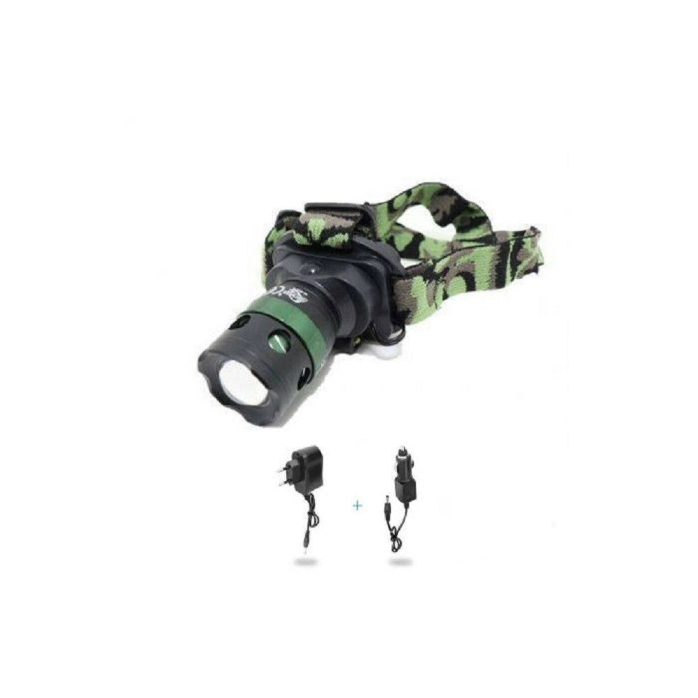 Trade Shop - Torcia Lampada Frontale Led Da Testa Ricaricabile Notturna Campeggi Pesca Q-s120 -