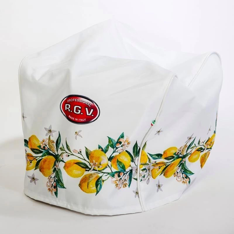 RGV 1936 Copertura per Affettatrice Motivo Limoni compatibile 195 220 250 mm Made in Italy colore Verde Rosa Bianco Giallo