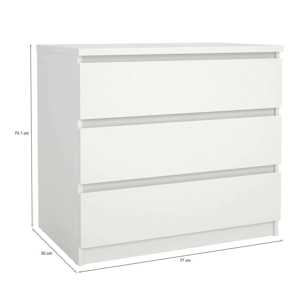 Cassettiera Artic, Settimino multiuso, Comò camera da letto, Mobile con cassetti, 77x50 h70 cm, Bianco