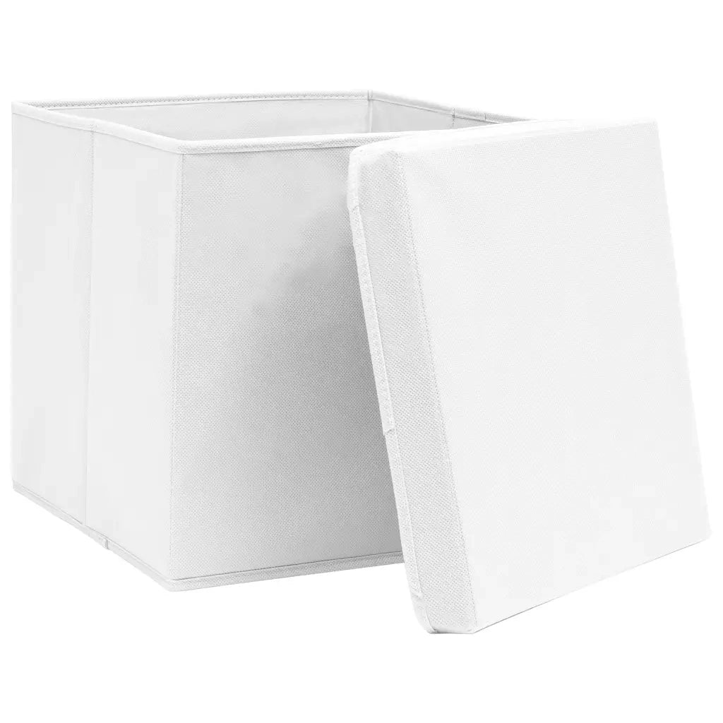 Contenitori con Coperchio 4 pz 28x28x28 cm Bianco cod mxl 52751