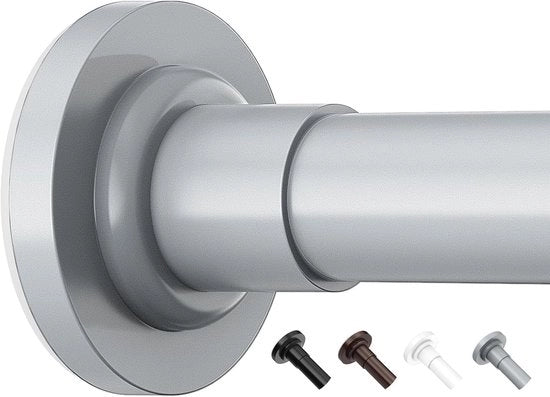 Telescopio per corda di tenda senza perforazione - stanghette per doccia - 53-226 cm - grigio
