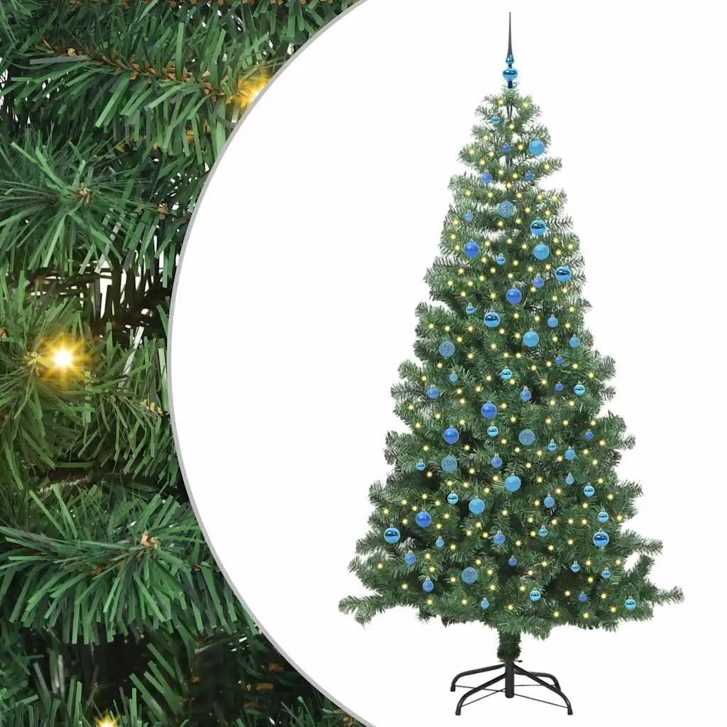 Albero di Natale | Decorazioni natalizie con 300 LED con supporto Verde 240 cm PVC