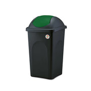 Pattumiera bascula 60 fusto nero e bascula verde stefanplast