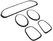 Kit di sostituzione per trim auto - 5 pezzi - Materiale ABS/PP - Nero lucido