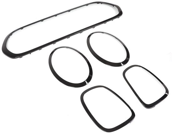 Kit di sostituzione per trim auto - 5 pezzi - Materiale ABS/PP - Nero lucido