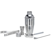 Set da Cocktail Con Shaker Pinza Ghiaccio Misurino Cucchiaio Strainer Barman