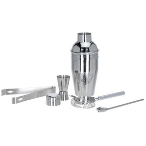 Set da Cocktail Con Shaker Pinza Ghiaccio Misurino Cucchiaio Strainer Barman