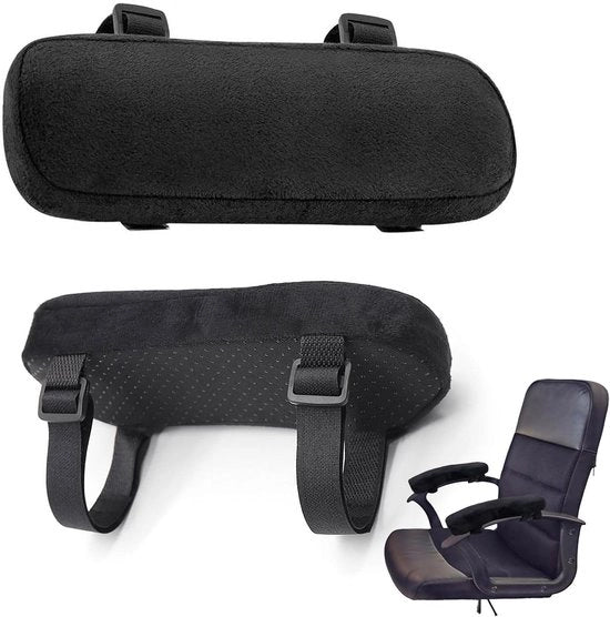 Supporti bracciali 2 pezzi - Supporto ergonomico per sedia da ufficio - Manubrio per sedia da ufficio - Nero - Comfort durante il lavoro
