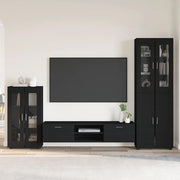 Set mobile TV con cassetto FLORIN 3 pcs Nero Legno multistrato