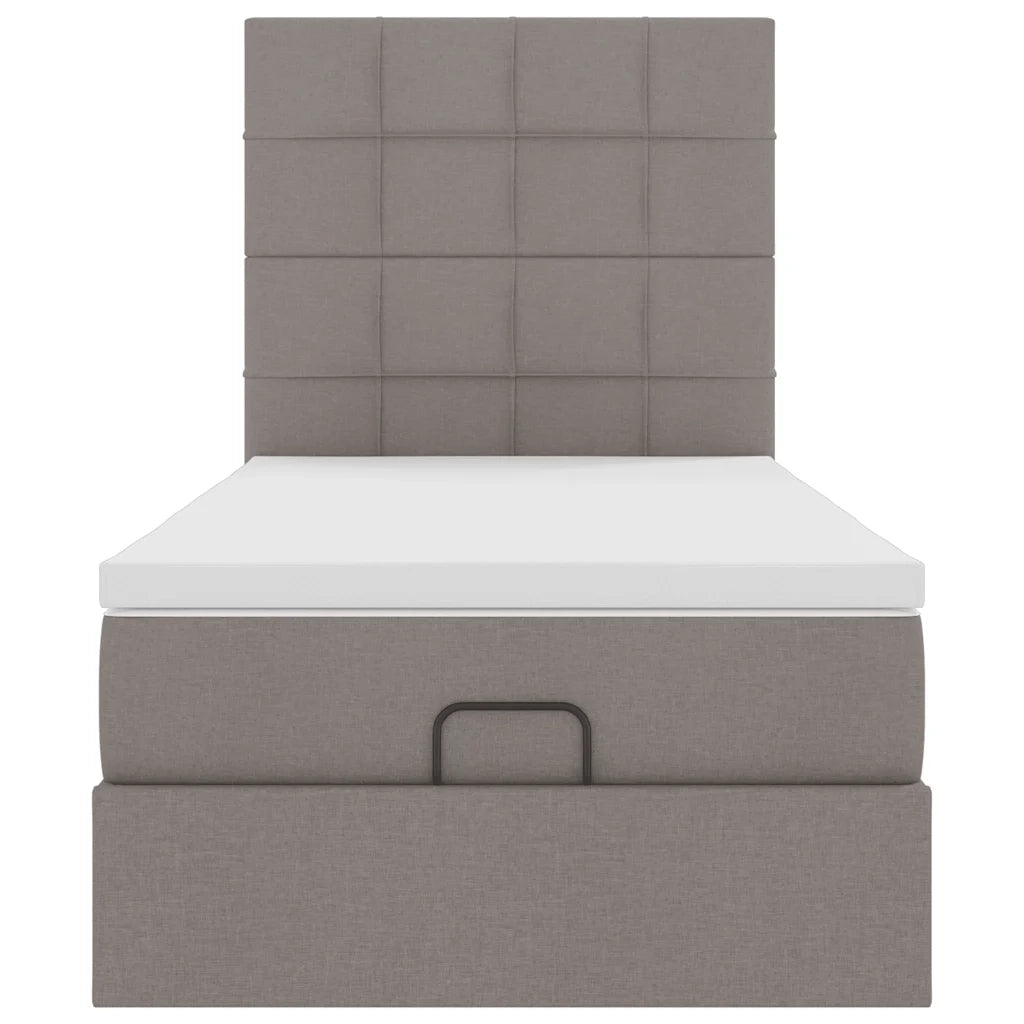 vidaXL Struttura Letto Pouf con Materasso Tortora 80x200 cm in Tessuto