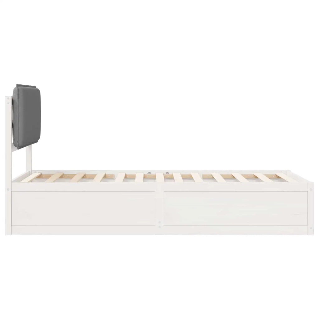 Letto con Testiera Rivestita Grigio chiaro 90 x 190 cm 877598