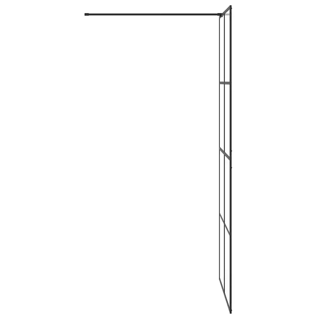 Parete per Doccia Walk-in Vetro Trasparente ESG 90x195 cm Nera 151034