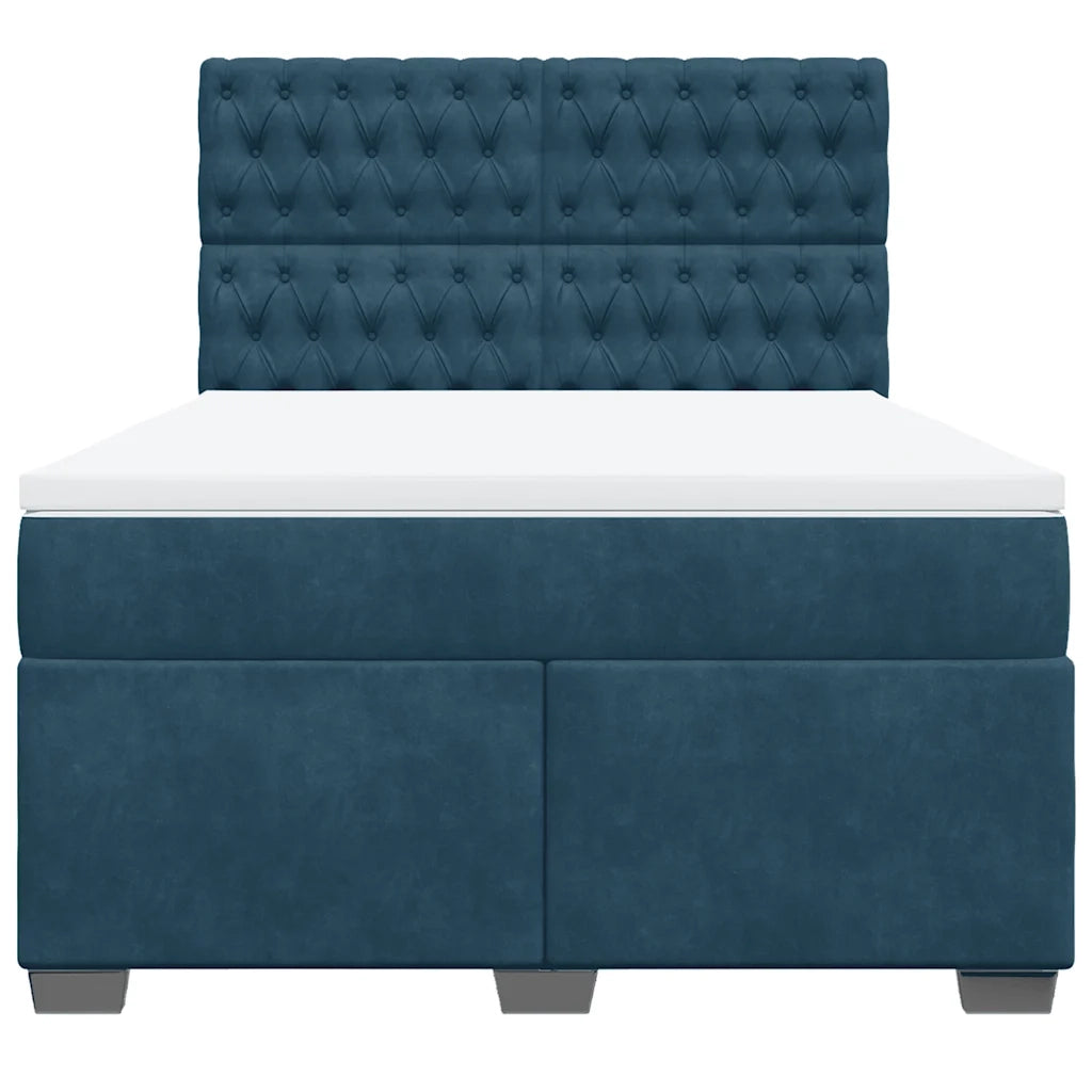 Giroletto a Molle con Materasso Blu 140x190 cm in Velluto 3290916