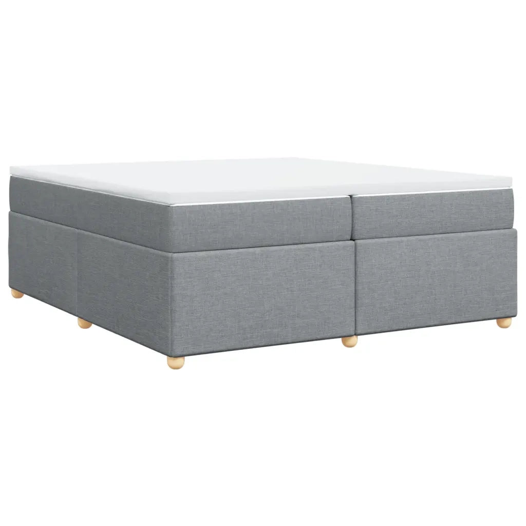 Giroletto a Molle con Materasso Grigio Chiaro 200x200cm Tessuto
