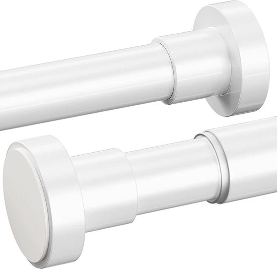 Maniglia per tenda doccia estensibile in acciaio inossidabile - 1 pezzo - per finestre di armadio - bianco - 50-80 cm