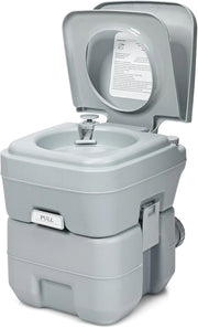 GIANTEX WC portatile da campeggio con serbatoio d'acqua dolce 12 litri e serbatoio dell'acqua di scarico 20 l, smontabile, interno ed esterno per campeggio pesca viaggio barca (grigio)