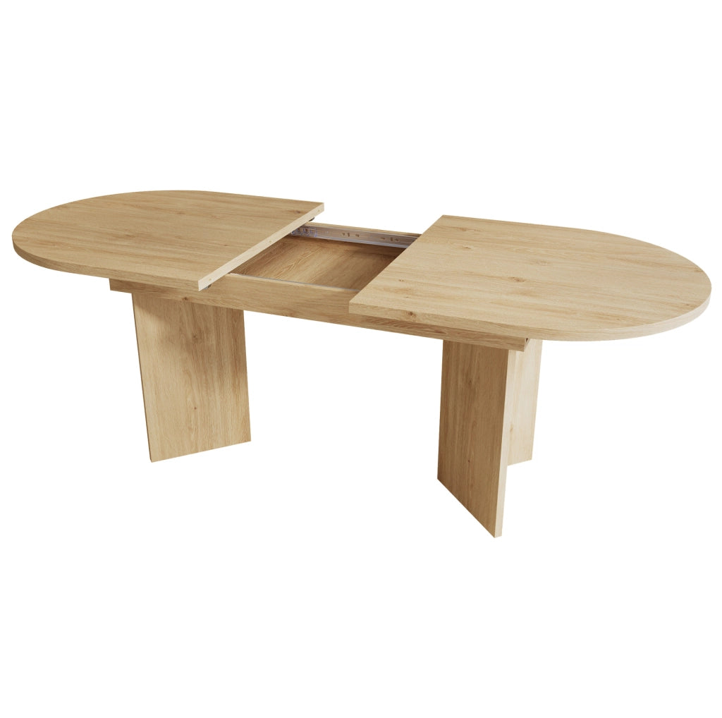 Tavolo da pranzo allungabile in MDF; finitura rovere