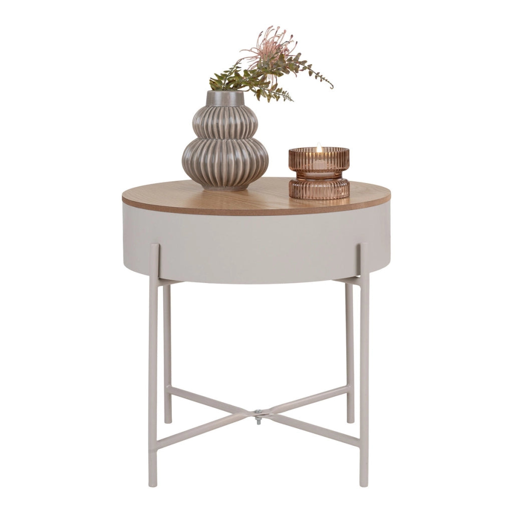 Tavolino Sisco, Beige, Truciolare Melaminico, 40x40x40 cm