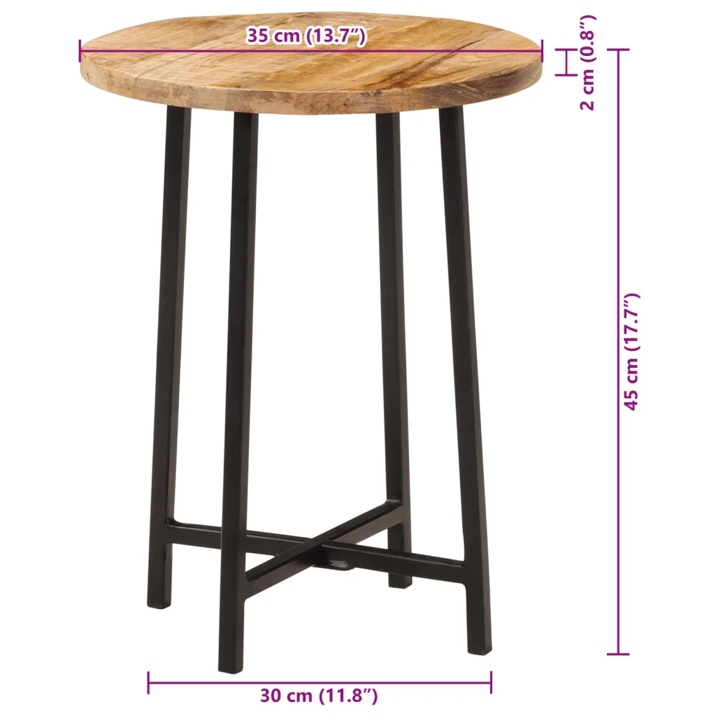 Tavolino da Salotto 35x35x45 cm Legno Massello Mango e Ferro 371970