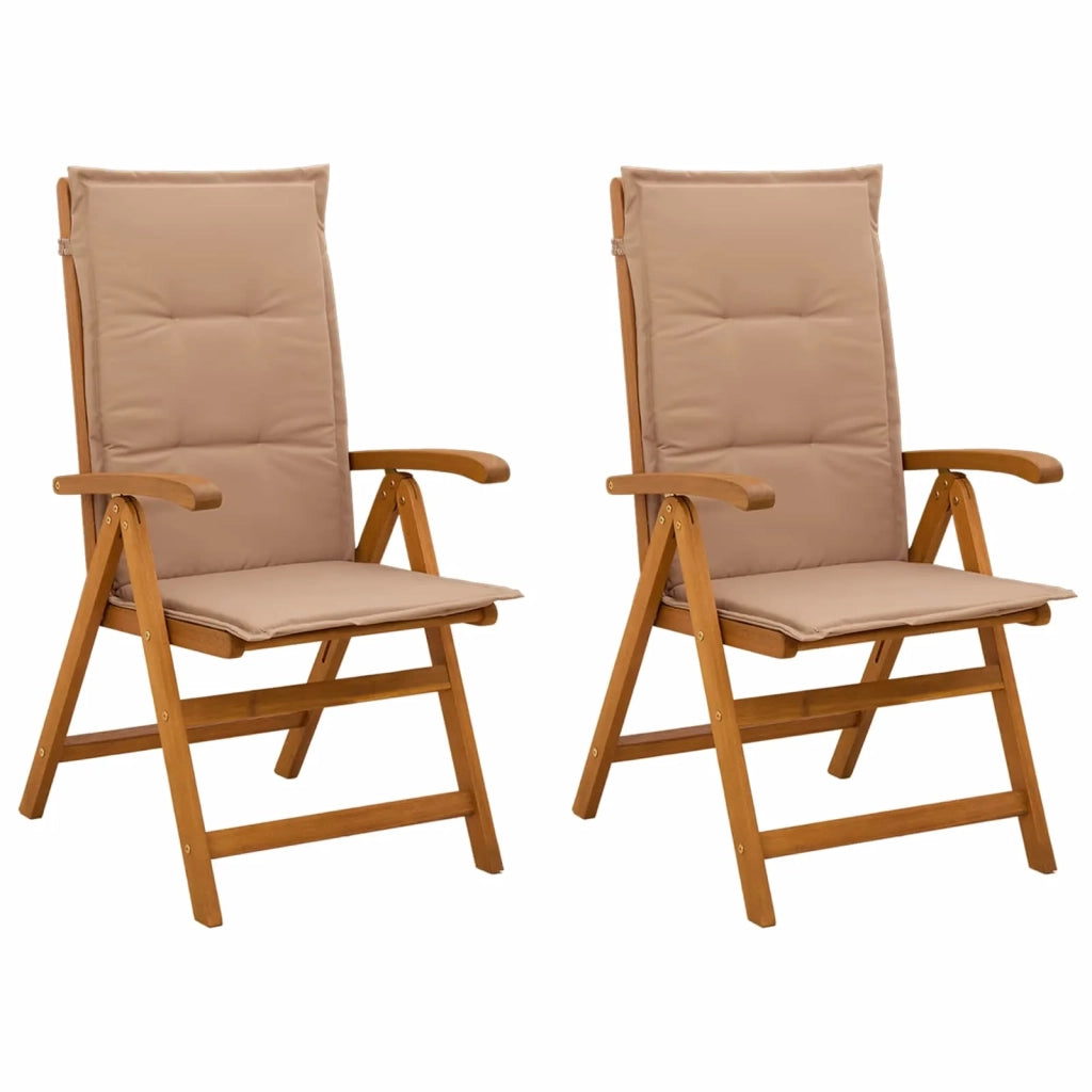 Sedie da giardino reclinabili 2 pz Naturale 42041430