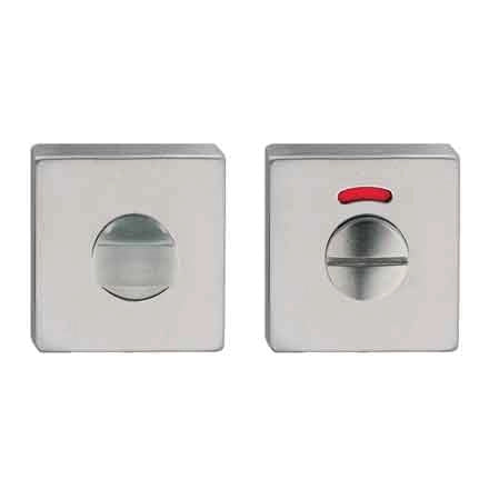 NOTTOLINO WC E SEGNALATORE 'QUADRO' 50x50 mm - Col. Inox satinato - FIMET MANIGLIE