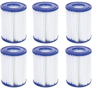 Filtro per piscina 6 pacchi - Cartridge di ricambio - Compatibile con Bestway/Lay Z Spa - Flusso di 2006/3028 L/u - Materiale ABS poliestere - 10,6 cm x 13,6 cm - Cartridge filtro