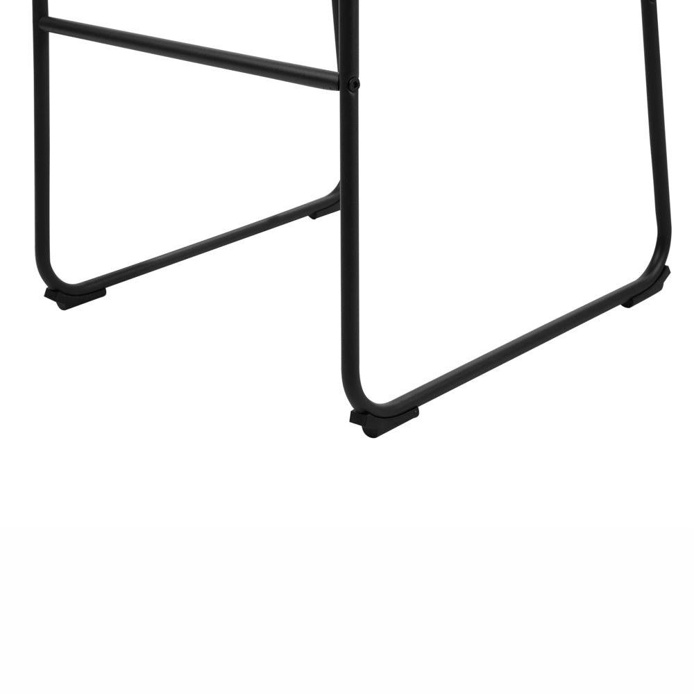 Set di 2 sgabelli da bar rivestimento in tessuto grigio scuro gambe in metallo Nero poggiapiedi industriale